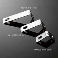 Držák výfuku 25x25mm Highway Hawk HOOKED (tvar "L"), chrom (1ks)